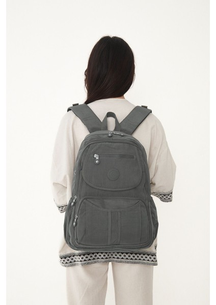 Sanmorris Unisex Suya Dayanıklı Krinkıl Kumaş Çok Gözlü Laptop Okul ve Sırt Çantası modelleri