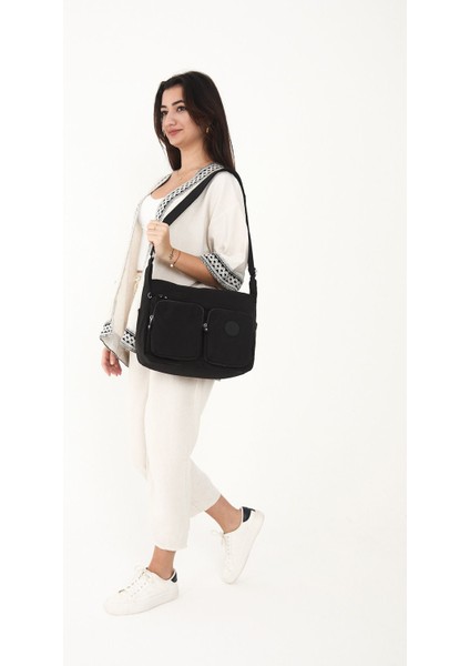 Sanmorris Kadın Suya Dayanıklı Paraşüt Kumaş Çok Gözlü Ayarlanabilir Çapraz Askılı Omuz Çantası 3054 modelleri