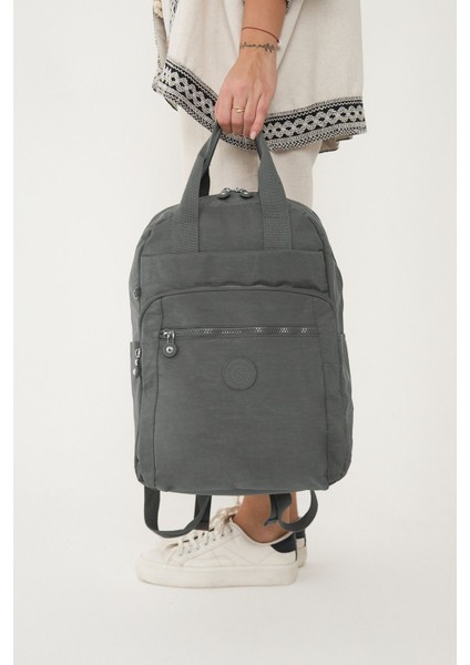 Sanmorris Unisex Suya Dayanıklı Orta Boy Krinkıl Kumaş Çok Gözlü Laptop Okul ve Seyahat Sırt Çantası fiyatları