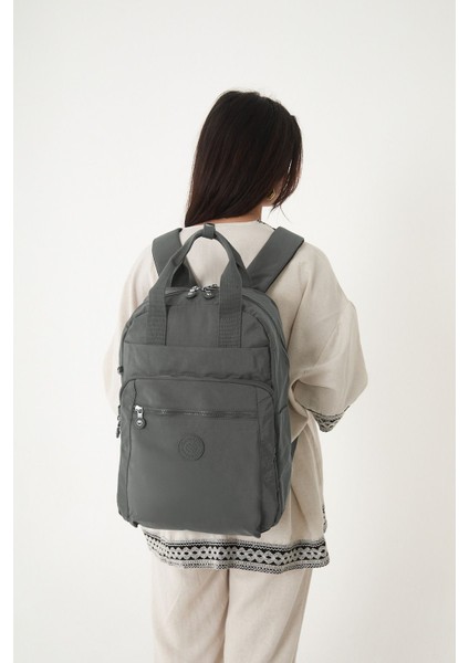 Sanmorris Unisex Suya Dayanıklı Orta Boy Krinkıl Kumaş Çok Gözlü Laptop Okul ve Seyahat Sırt Çantası fırsatları