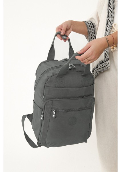 Sanmorris Unisex Suya Dayanıklı Orta Boy Krinkıl Kumaş Çok Gözlü Laptop Okul ve Seyahat Sırt Çantası indirimleri