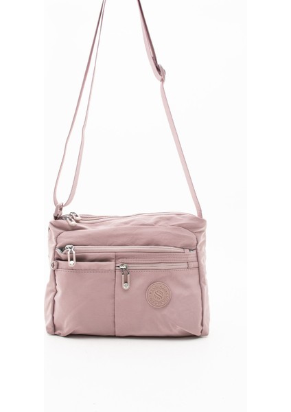 Sanmorris Kadın Çok Gözlü Suya Dayanıklı Krinkıl Kumaş Ayarlanabilir Çapraz Askılı Omuz Çantası 4006