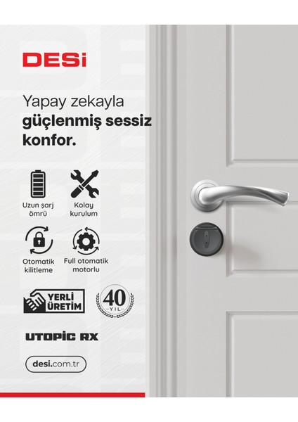 Utopic Rx Yapay Zeka Destekli Akıllı Kilit - Wifi Akıllı Köprü - Parmak Izi ve Tuş Takımı Set (Anahtar Üzerine Montaj Akıllı Kapı Kilidi) indirimleri