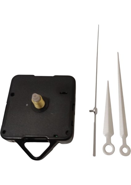 Sessiz Duvar Saat Mekanzması Seti, 22 mm Askılı, 2 Adet, Gümüş Renk