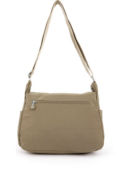 Sanmorris Kadın Suya Dayanıklı Krinkıl Kumaş Çok Gözlü Ayarlanabilir Çapraz Askılı Omuz Çantası