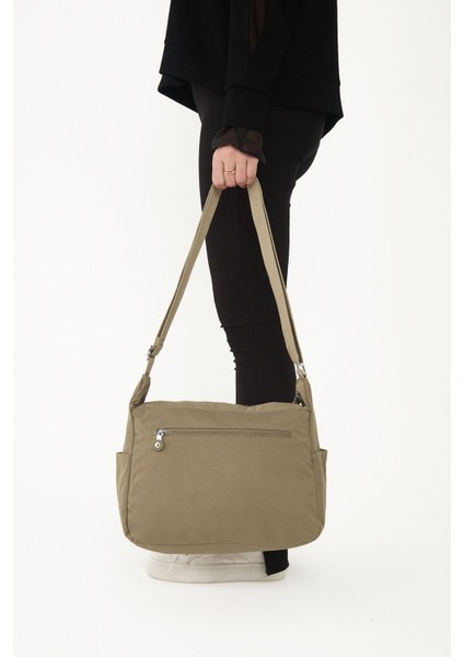 Sanmorris Kadın Suya Dayanıklı Krinkıl Kumaş Çok Gözlü Ayarlanabilir Çapraz Askılı Omuz Çantası fırsatları