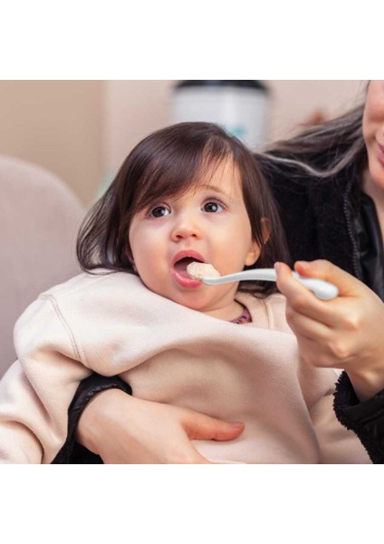 Ergonomik Beslenme Mama Kaşığı & Saklama Kutusu, Pembe & Beyaz, 6ay+, İkili Set