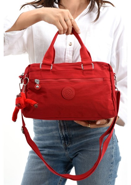 Sanmorris Unisex Büyük Boy Suya Dayanıklı Krinkıl Kumaş Çapraz ve Omuz Askılı Çanta indirimleri