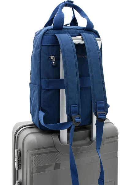 Sanmorris Unisex Suya Dayanıklı Krinkıl Kumaş Çok Gözlü Büyük Boy Laptop Okul ve Sırt Çantası