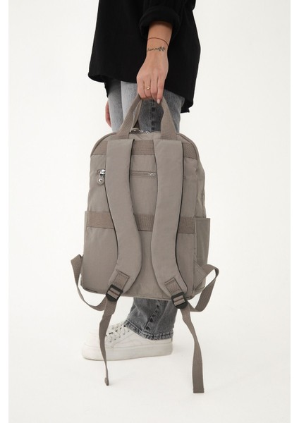 Sanmorris Unisex Suya Dayanıklı Orta Boy Krinkıl Kumaş Çok Gözlü Laptop Okul ve Seyahat Sırt Çantası fiyatları