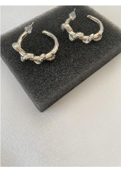 Burgu Model Halka Küpe Gümüş Renk