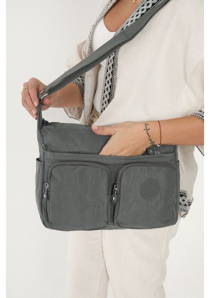 Sanmorris Kadın Suya Dayanıklı Paraşüt Kumaş Çok Gözlü Ayarlanabilir Çapraz Askılı Omuz Çantası 3054 indirimleri