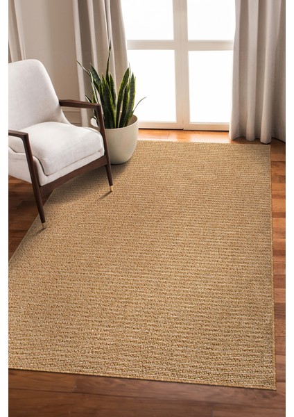 Konfor Jutem 0103 Büyük Ebat Jüt Hasır Bukle Örme Kilim Modern Oturma Odası Salon Halısı İç ve Dış Mekan Halısı