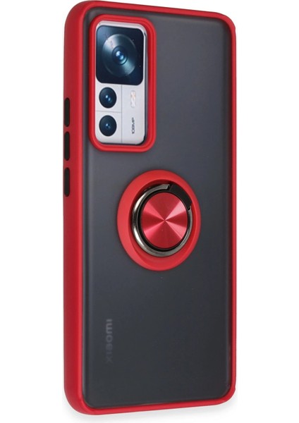 Xiaomi Mi 12T Pro Kılıf Montreal Yüzüklü Silikon Kapak - Kırmızı Drstr fiyatları