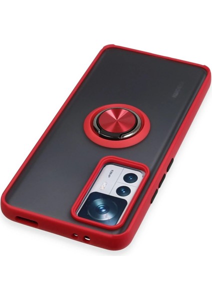 Xiaomi Mi 12T Pro Kılıf Montreal Yüzüklü Silikon Kapak - Kırmızı Drstr fırsatları