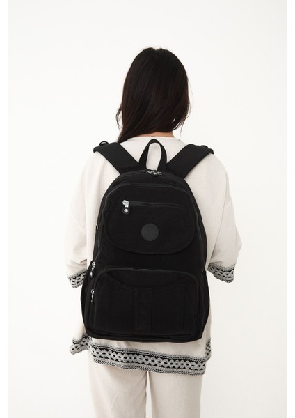 Sanmorris Unisex Suya Dayanıklı Krinkıl Kumaş Çok Gözlü Laptop Okul ve Sırt Çantası fiyatları