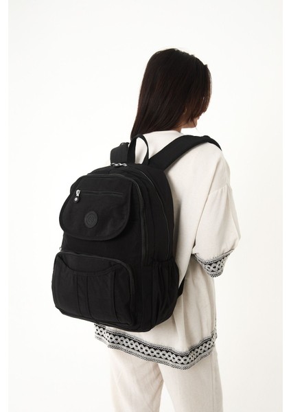 Sanmorris Unisex Suya Dayanıklı Krinkıl Kumaş Çok Gözlü Laptop Okul ve Sırt Çantası modelleri