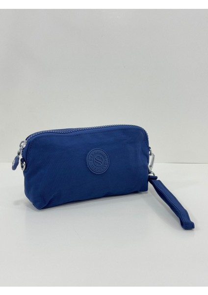 Sanmorris El ve Çapraz Askılı 2 Bölmeli Metal Fermuarlı Kartlık ve Bozuk Para Gözlü Cüzdan 3065