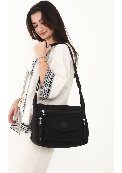 Sanmorris Kadın Suya Dayanıklı Krinkıl Kumaş Çok Gözlü Ayarlanabilir Çapraz Askılı Omuz Çantası fırsatları