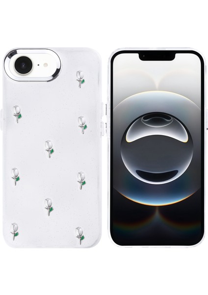 iPhone Uyumlu 16E Kılıf Airbag Tasarımlı Simli Şeffaf Zore Kutup Kapak