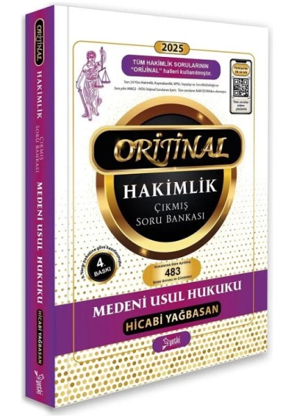 Orijinal Medeni Usul Hukuku Çözümlü Çıkmış Soru Bankası 4. Baskı – Hicabi Ören