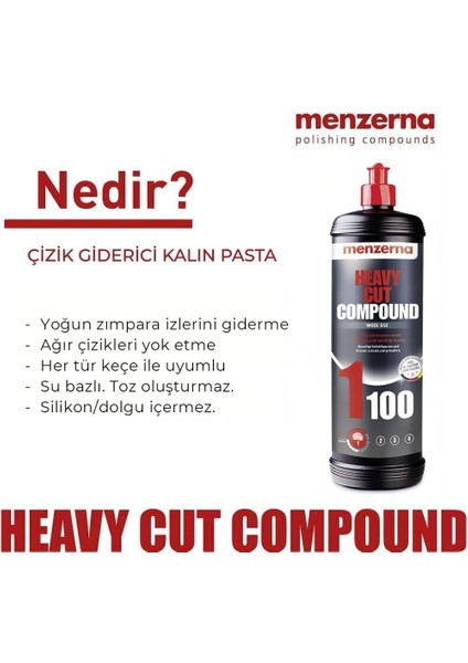 1100 Keçe Uyumlu Kalın Pasta Agresif Çizik Giderici – 1 Lt modelleri
