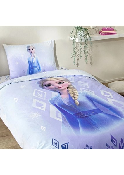 Lisanslı Disney Frozen Diamond Tek Kişilik 120X200 Lastikli Çarşaflı Pamuk Nevresim Takımı modelleri
