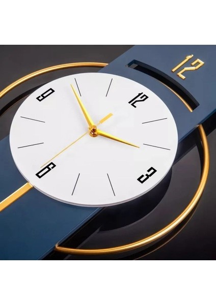 Lacivert Metal Duvar Saati, Şık ve Modern Tasarım, Ev ve Ofis Dekorasyonu Için fırsatları