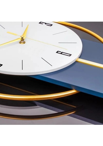 Lacivert Metal Duvar Saati, Şık ve Modern Tasarım, Ev ve Ofis Dekorasyonu Için indirimleri