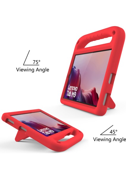 Lenovo Tab M9 Kickstand Tablet Kılıfı El Tutacağı Eva Darbeye Dayanıklı Kapak-Kırmızı (Yurt Dışından) fiyatları