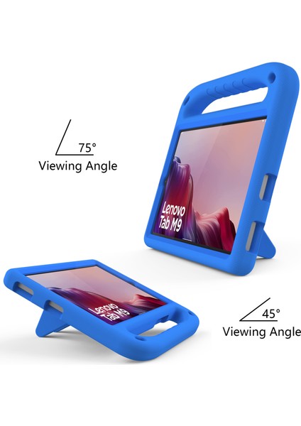 Lenovo Tab M9 Kickstand Tablet Kılıfı El Tutacağı Eva Darbeye Dayanıklı Kapak-Mavi (Yurt Dışından) fiyatları