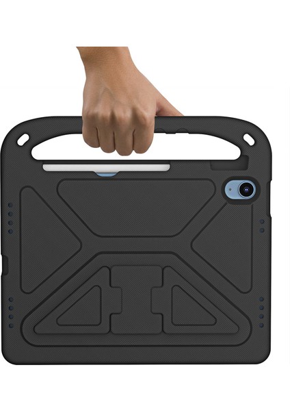 iPad (2025)/10.9 (2022) Taşınabilir El Tutacağı Eva Tablet Kılıfı Katlanabilir Destek Ayağı Darbeye Dayanıklı Koruyucu Kılıf-Siyah (Yurt Dışından) fırsatları