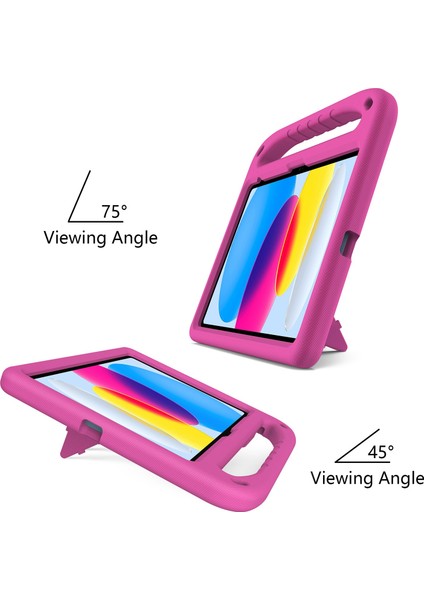 iPad (2025)/10.9 (2022) Taşınabilir El Tutacağı Eva Tablet Kılıfı Katlanabilir Destekli Darbeye Dayanıklı Koruyucu Kılıf-Gül (Yurt Dışından) modelleri