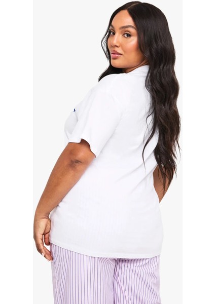 Büyük Beden Kadın Tişört %100 Pamuk Limon Baskılı Beyaz Oversize Yazlık Model modelleri