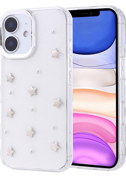 iPhone Uyumlu 11 Kılıf Airbag Tasarımlı Simli Şeffaf Zore Kutup Kapak-Yıldız