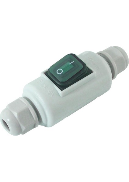 Powermaster PM-26936 Su Geçirmez Beyaz Kablo Switch 4 Pin Dış Çephe Aç Kapa Düğme Anahtar Neme Dayanıklı