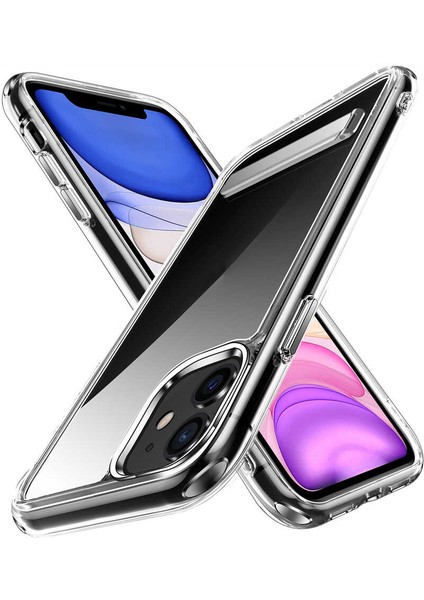 iPhone Uyumlu 11 Kılıf Standlı Şeffaf Silikon Zore L-Stand Kapak