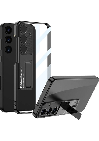 Galaxy Uyumlu S24 Plus Kılıf Kamera Korumalı Şeffaf Tasarımlı Zore LEGO Standlı Kapak