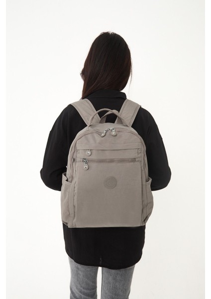 Sanmorris Unisex Suya Dayanıklı Krinkıl Kumaş Çok Gözlü Laptop Okul ve Sırt Çantası 3059 indirimleri