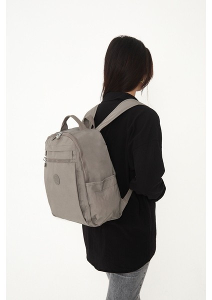 Sanmorris Unisex Suya Dayanıklı Krinkıl Kumaş Çok Gözlü Laptop Okul ve Sırt Çantası 3059