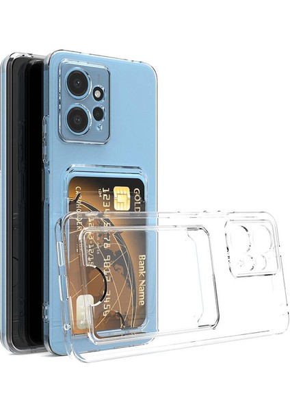 Xiaomi Uyumlu Redmi Note 12 5g Kılıf Kartlıklı Şeffaf Zore Setra Clear Silikon Kapak