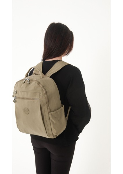 Sanmorris Unisex Suya Dayanıklı Krinkıl Kumaş Çok Gözlü Laptop Okul ve Sırt Çantası 3059