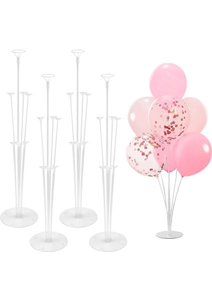 7 Çubuklu Şeffaf Balon Süsleme Standı – Balon Dekorasyon Ayaklı Parti Süsleme Aparatı 7 Çubuklu Set