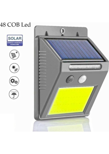 48 Ledli Güneş Enerjili Hareket Sensörlü Bahçe Lambası fiyatları