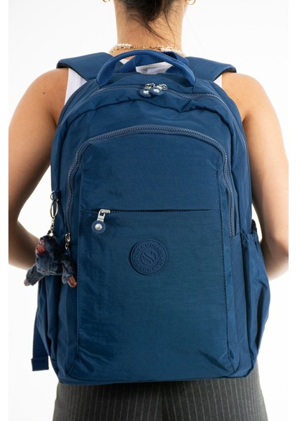 Sanmorris Unisex Suya Dayanıklı Krinkıl Kumaş Çok Gözlü Büyük Boy Laptop Okul ve Sırt Çantası 3019 fiyatları