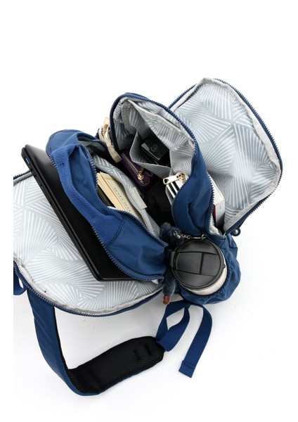 Sanmorris Unisex Suya Dayanıklı Krinkıl Kumaş Çok Gözlü Büyük Boy Laptop Okul ve Sırt Çantası 3019 modelleri