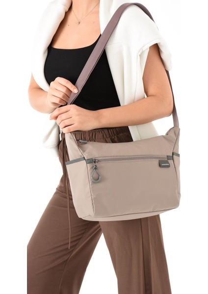 Sanmorris Kadın Suya Dayanıklı Paraşüt Kumaş 3 Gözlü Çapraz Askılı Seyahat ve Omuz Çantası 6013 modelleri