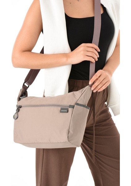 Sanmorris Kadın Suya Dayanıklı Paraşüt Kumaş 3 Gözlü Çapraz Askılı Seyahat ve Omuz Çantası 6013 indirimleri