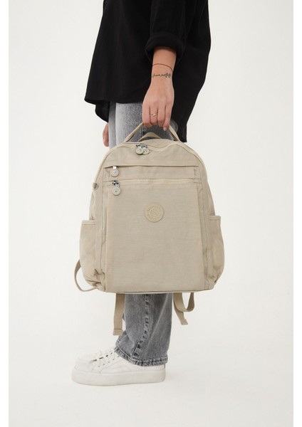 Sanmorris Unisex Suya Dayanıklı Krinkıl Kumaş Çok Gözlü Laptop Okul ve Sırt Çantası 3059 modelleri