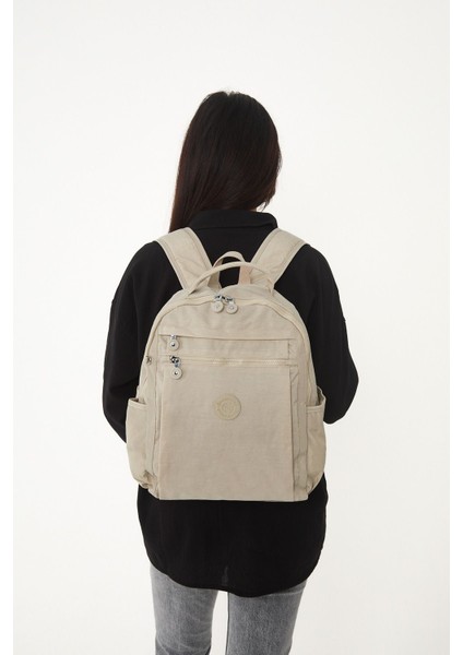 Sanmorris Unisex Suya Dayanıklı Krinkıl Kumaş Çok Gözlü Laptop Okul ve Sırt Çantası 3059 indirimleri